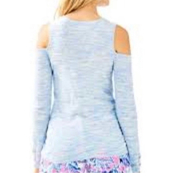 Lilly Pulitzer • Lyon Lapis Cold-Shoulder Sweater - XL - Picture 2 of 12